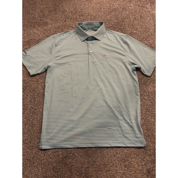 Rhoback Polo Shirt Mens M Blue Stripe Embroidered Casual Performance Golf Lot 3 - Picture 14 of 16